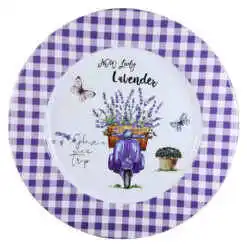 Tava rotunda din metal "Lovely Lavender" 33 CM, Lavanda