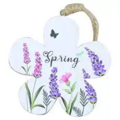 Alternative view of Decoratiune din lemn "Spring" Fluture/Floare 10 CM, Lavanda, cu agatatoare