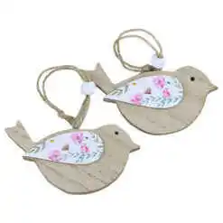 Set 2 decoratiuni din lemn 7 CM, Flori