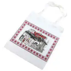 Sacosa textil "Romania", Casuta traditionala 30x35 CM