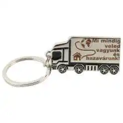 Breloc metalic Camion "Mi mindig veled vagyunk es hazavarunk!" 5 CM