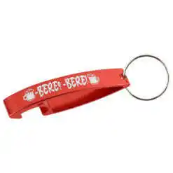 Breloc cu desfacator de sticle "Bere? Bere!" 7 CM, Rosu