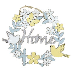 Coronita usa din lemn cu flori si pasari 19x16 CM, Home