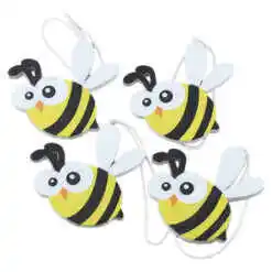 Set 4 decor lemn Albina 6 CM, cu agatatoare