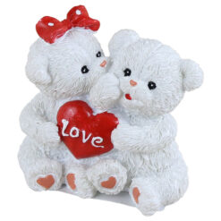 Figurina Ursi in pereche cu inimioara Love 6 CM, din rasina