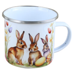 Cana metalica emailata 240 ml, Iepurasi