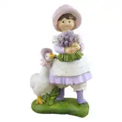 Figurina Fetita cu gasca, din rasina 19 CM