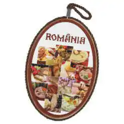 Suport oale decor din ceramica "Romania", 13x19 CM, mancaruri traditionale