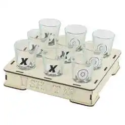 Joc de baut Tic Tac Toe cu 9 pahare Shot xo 18x18 CM