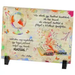 Placa decorativa "Az almok egy tanitoval kezdodnek" 20x15 CM