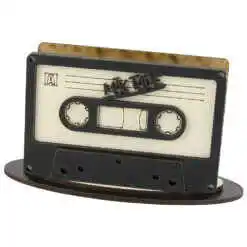Suport servetele din lemn Caseta 12x6 CM, Mix Tape