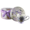 Ceasca cu farfurie, din ceramica in cutie decorativa, Lavanda Passion, 200 ml