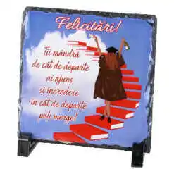 Placa ardezie "Felicitari" pentru Absolvire 14x14 CM