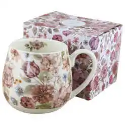 Cana portelan 430 ml, "Pastel Flowers", in cutie decorativa