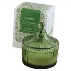 Lumanare parfumata in sticla cu capac, Spa Retreat 150 gr, Eucalyptus/Amber