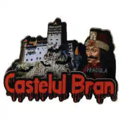 Magnet frigider din lemn "Castelul Bran" 8x6 CM, Dracula