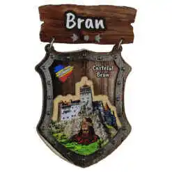 Magnet frigider din lemn "Brasov" 5x9 CM, Scut