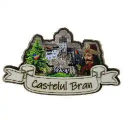 Magnet frigider din lemn "Castelul Bran" 10x6 CM, Dracula
