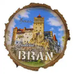 Magnet frigider din lemn "Castelul Bran" 7 CM, Romania