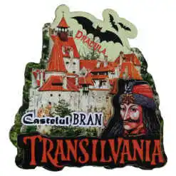 Magnet frigider din lemn "Castelul Bran" 7x7.5 CM, Transilvania