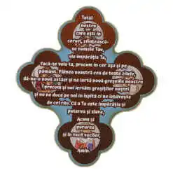 Magnet frigider din lemn Cruce "Tatal Nostru" 9x10 CM