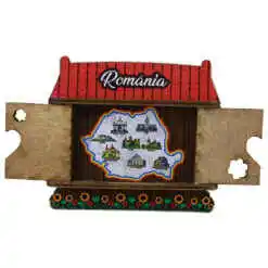 Alternative view of Magnet frigider din lemn "I love Bucharest" 9/13.5x10 CM, Casuta