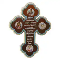 Magnet frigider din lemn Cruce "Tatal Nostru" 11x15 CM