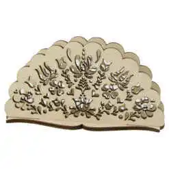 Suport servetele traforaj din lemn 14.5x8 CM, cu motive florale