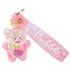 Breloc Bubble cu lichid si sclipici, Ursulet/Balon, din plastic