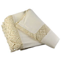 Fata de masa 130x180 CM, cu dantela, Ecru