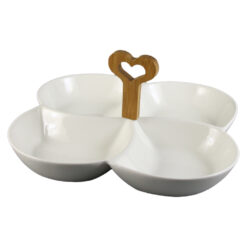 Tava din ceramica cu patru compartimente 25x25 CM, White