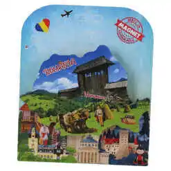 Magnet decorativ Harta Romaniei din lemn 10x7 CM, Maramures