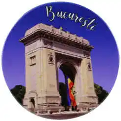Magnet decorativ din ceramica "Romania", 8 CM, Bucuresti