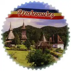Magnet din ceramica "Romania", 7 CM, Maramures