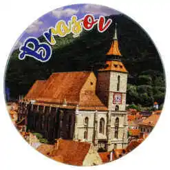 Magnet decorativ din ceramica "Romania", 8 CM, Brasov