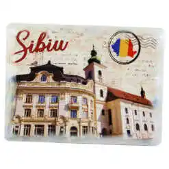 Magnet din ceramica "Romania", 8x6 CM, Sibiu