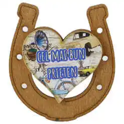 Magnet frigider din lemn "Cel mai bun Prieten" 7x8 CM, Potcoava