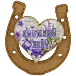 Alternative view of Magnet frigider din lemn "Cea mai buna Colega" 7x8 CM, Potcoava