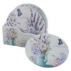 Set 6 suporturi pentru pahare din lemn, 10.5 CM, cu suport, Lavender