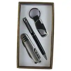 Set cadou pentru barbati, Briceag cu pix si breloc cu catarama