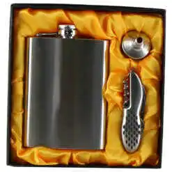 Set cadou pentru barbati, Plosca cu palnie si briceag