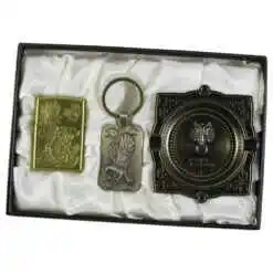 Set cadou pentru barbati, Scrumiera cu bricheta si breloc