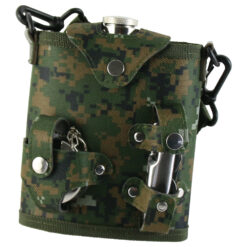 Set cadou pentru barbati Plosca cu briceag si pahar pliabil