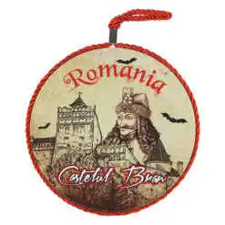 Suport oale decor din ceramica "Romania" , 17 CM, Castelul Bran