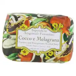 Sapun Cocco e Melagrana 200 gr, Saponificio Artigianale Fiorentino, nuca de cocos cu rodie