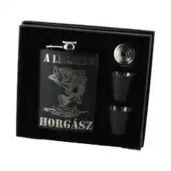 Set cadou "A legjobb Horgasz" Plosca cu palnie si 2 pahare