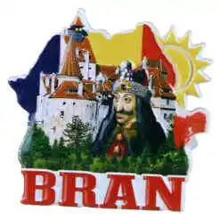 Magnet frigider din rasina 6x6 CM, "Bran", Vlad Tepes