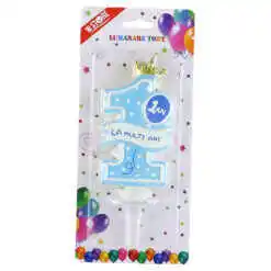 Lumanare tort Cifra 1 "La multi ani", Albastru