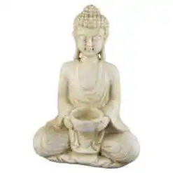 Figurina Buddha din rasina 18x26 CM, Crem