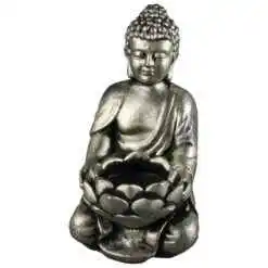 Suport candela din metal Buddha 10x19 CM